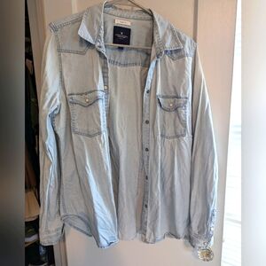 Reposhing this American Eagle Outfitters Light Wash Denim Button-Down Shirt